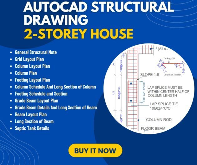 AutoCAD Structural Drawing For 2-Storey House