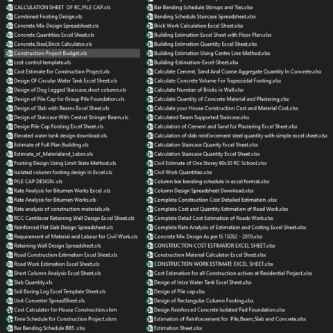 Civil Engineering Calculation Excel Sheet