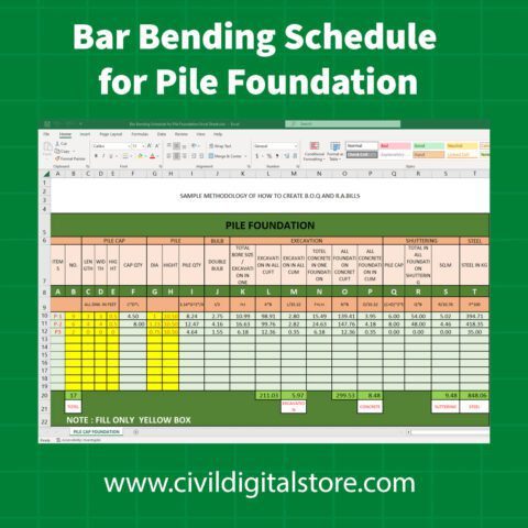 Bar Bending Schedule for Pile Foundation