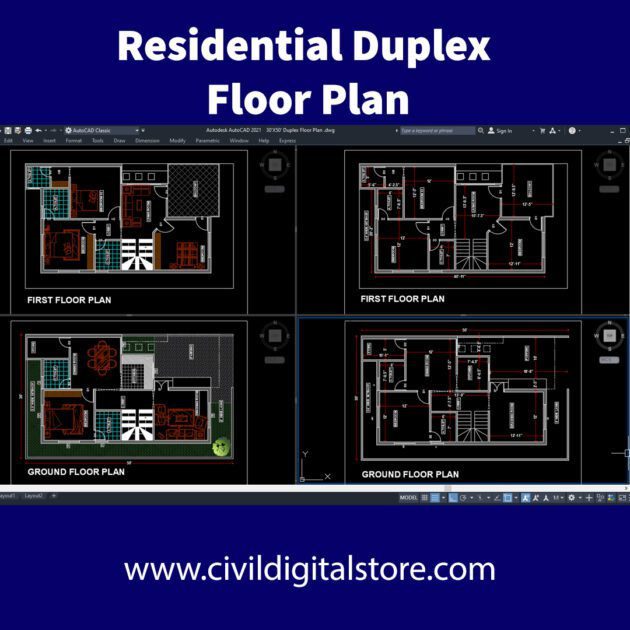 Residential Duplex Floor Plan